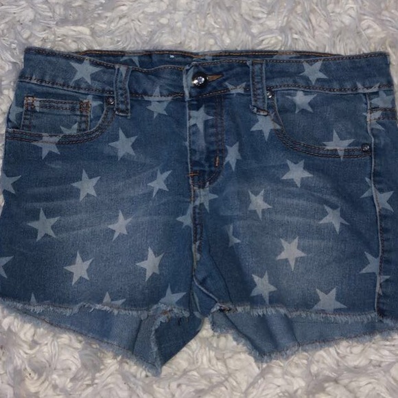 Klip Jeans Pants - Blue Jean Shorts With White Stars